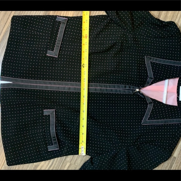 ❤️GORGEOUS BLAZER/JACKET❤️BLACK WITH PINK DOTS AND PINK SILK INNER LINING❤️SZ XL - Picture 7 of 12